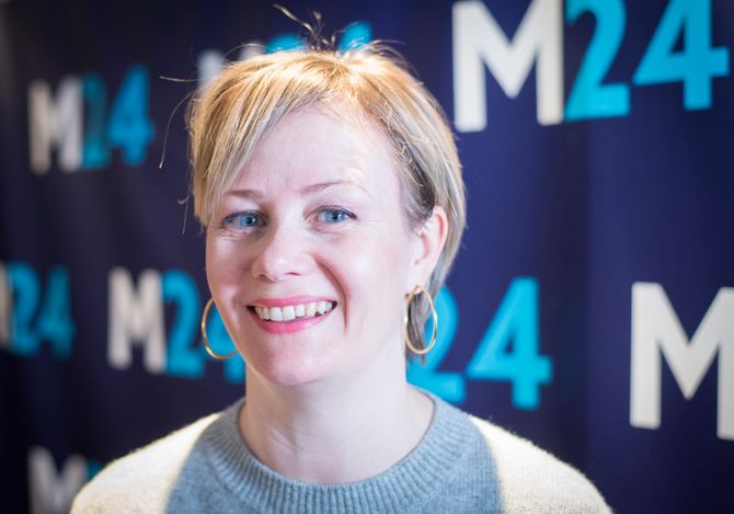 Programleder Sigrid Sollund i NRK - her fra vår prat under SKUP i 2018