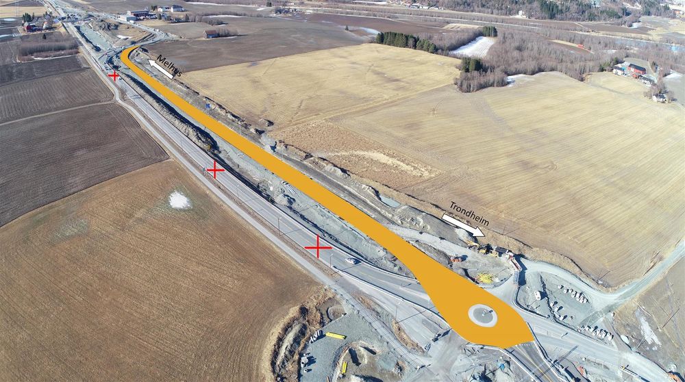 Snart kan sjåfører teste en liten flik av ny E6 sør for Trondheim. 