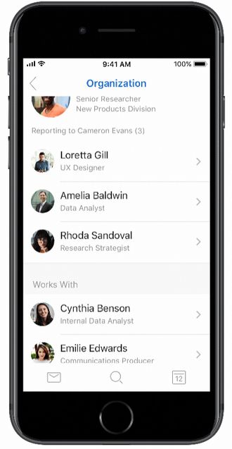 Ny kontaktfunksjonalitet i Outlook for iOS.
