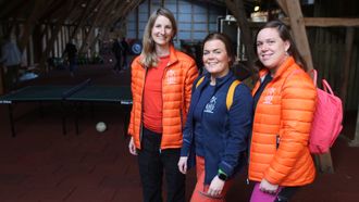 Soma gård naturbarnehage. På besøk: Anne Skagefjord, Ive Langesæter og Carina Aalberg fra Nordby gårdsbarnehage.