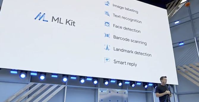 ML Kit-presentasjonen under Google I/O 2018.