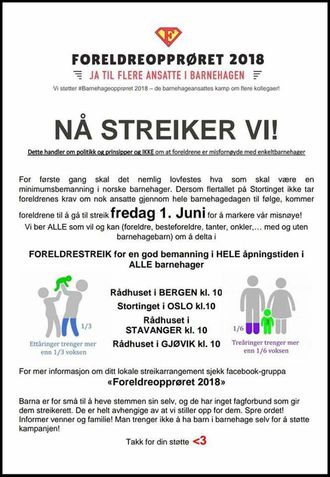Denne plakaten henges nå opp i barnehager over hele landet.
