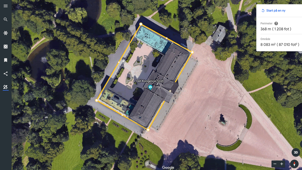 måle avstand på kart Google Earth lar deg nå måle avstander og arealer   Digi.no