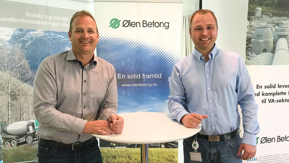  Ledelsen i Ølen Betong: Svein Atle Berge (t.v) og Lars Norekvål.