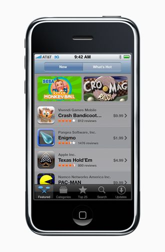 Slik så App Store ut i 2008.