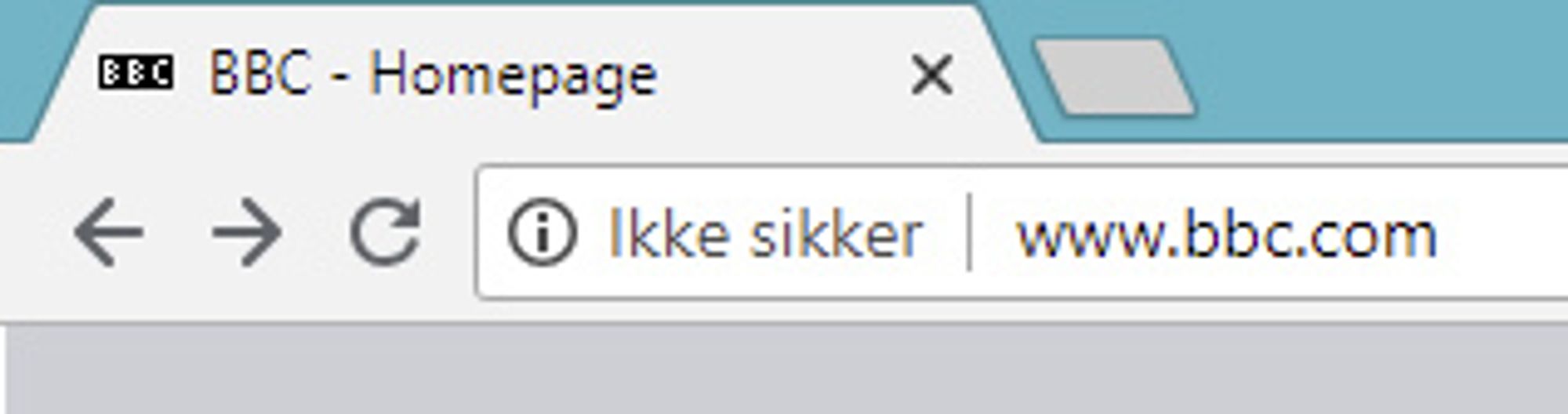 Slik ser adressefeltet ut i Chrome 68 når vi besøker BBC.com.