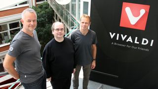 Jarle Antonsen, Yngve N. Pettersen og André Schultz hos Vivaldi i 2018.