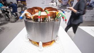 En stator fra Audis egenutviklede elmotor.