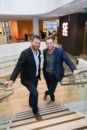 Digitalredaktør Jonas Jørstad i Seoghør.no og i Dagbladet Kjendis - og videodirektør Mads A. Andersen i Aller Media.