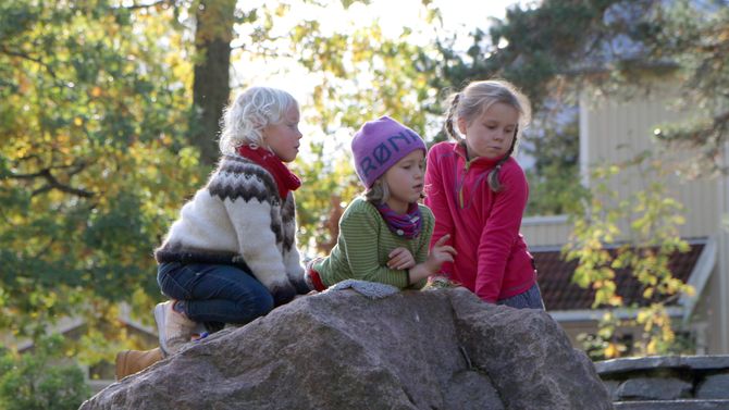 Askeladden Steinerbarnehage har et stort uteområde og ligger midt i naturen.