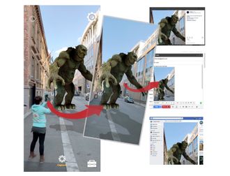 Hologrammene i Holopipe-kan deles direkte fra appen som 2D-bilder.