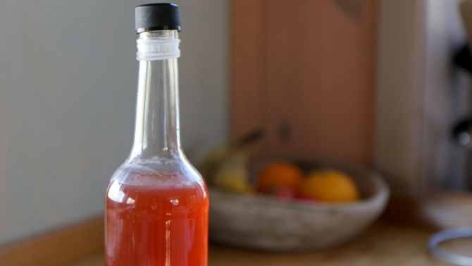 Saft av friske granskudd er en skikkelig vitaminbombe, og et eksempel av mange på hvordan barnehagen bruker ressursene i nærområdet.