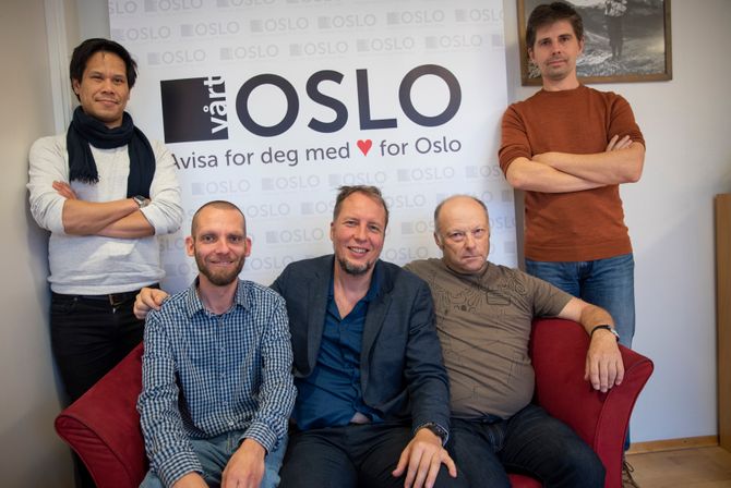 VårtOslo fra venstre: Phuong van Phan (kommersiell leder), Christian Boger (journalist), Vegard Velle, (redaktør), Anders Høilund (journalist), Tarjei Kidd Olsen (nyhetsleder). Ellers består avisen av: Siri Arnesen (key account manager), Katarina Louise Nordam (journalist) og Arnsten Linstad (journalist). Siri Arnesen var ikke til stede da bildet ble tatt