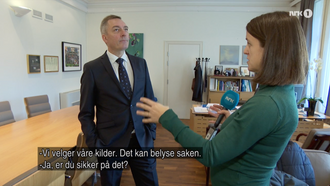 Skjermdump fra NRKs intervju med Frank Bakke Jensen