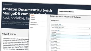Skjermbilde fra nettsidene til Amazon DocumentDB, med oppsett av ny database.