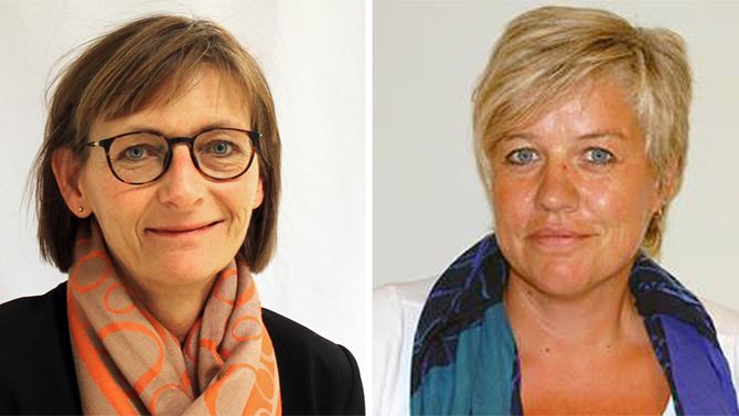 Birthe Holm (til venstre) og Gudrun Skancke Eriksen i Fagstab oppvekst barn og unge i Sandnes kommune er ansvarlige for Den utviklingsstøttende barnehage i kommunen.