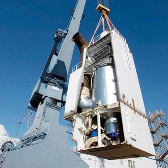 Etterinstallasjon av closed loop scrubber.