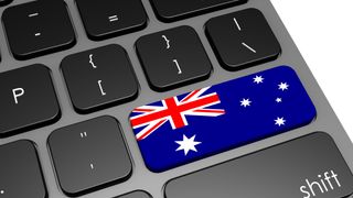 Tastatur med enter-tast utformet som det australske flagget. 