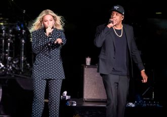 Beyoncé og Jay Z på scenen.