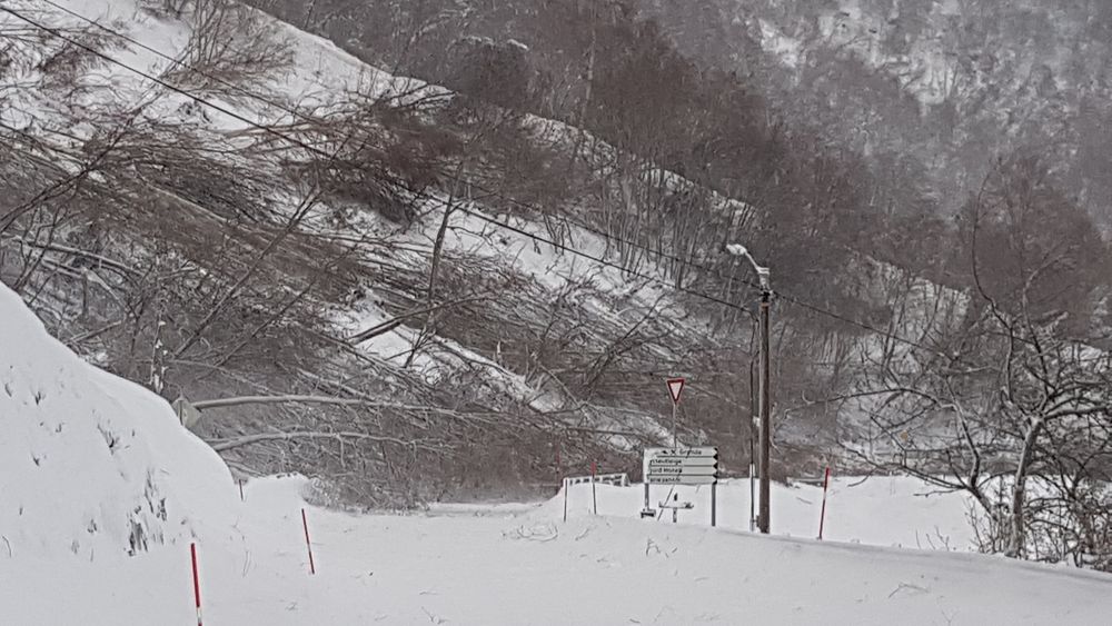 Så langt i 2019 har det gått 25 snøskred på veinettet i Norge. Her gikk et snøskred over fylkesvei 63 i Geiranger i januar. Hovedredningssentralen i Sør-Norge meldte først at en eller to biler kunne være tatt av skredet, men undersøkelser viste at ingen ble tatt