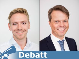 Martin Fauske Tho, forretningsrådgiver, og Ola Holm, leder for bank- og forsikringsrådgivning, begge i Sopra Steria.