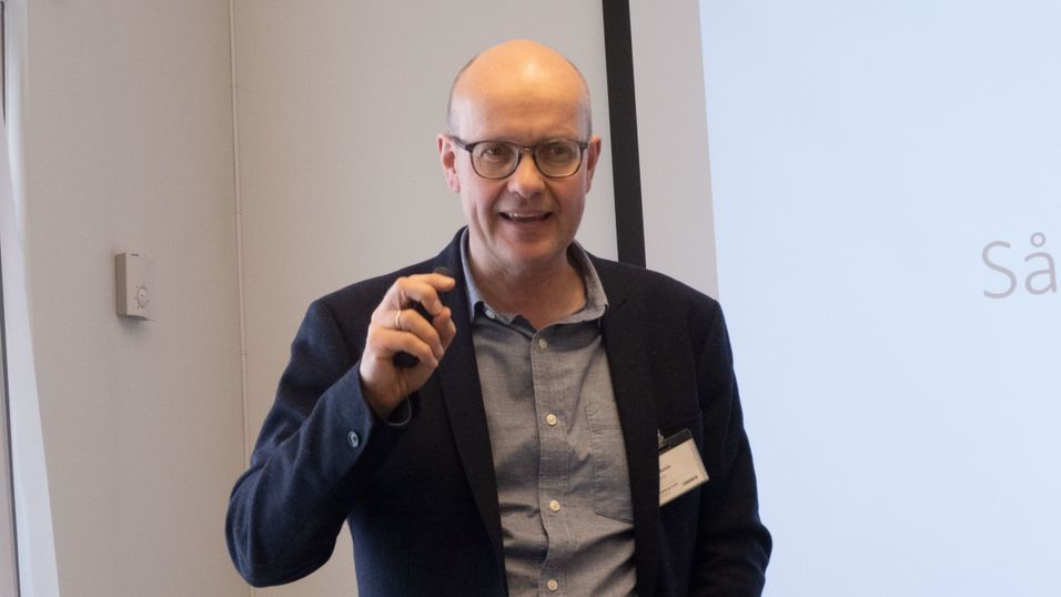 Olav Lysne under 5G-møte hos Teknologirådet 2. april 2019, der han understreket at 5G-nettene kan bli den mest kritiske infrastrukturen i landet.