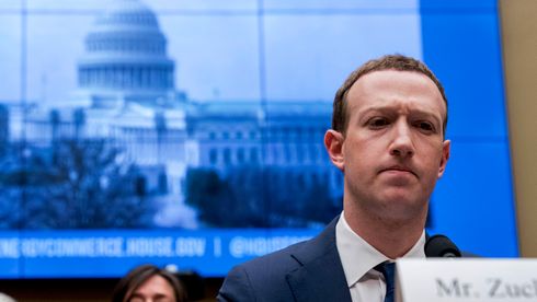 Facebooks toppsjef Mark Zuckerberg under en høring i den amerikanske Kongressen, våren 2018.