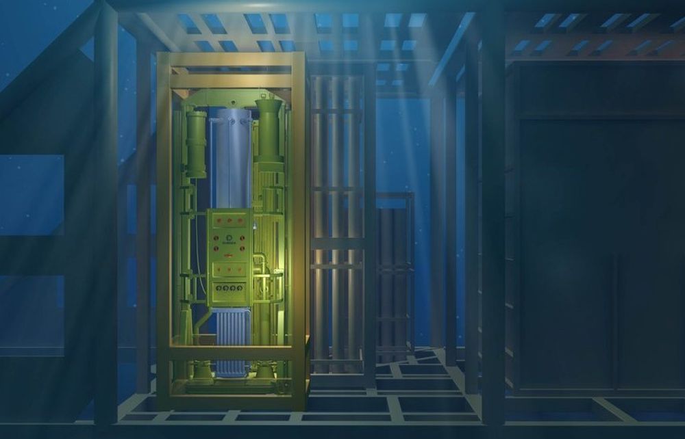 Slik ser det komplette pumpesystemet med Hydromag-teknologien ut. Pumpesystemet kombinerer unike magnetiske koblinger, innebygget hastighetsregulering og standardisert motor, for å nærmest fjerne behovet for infrastruktur topside. Dette skal igjen kombineres med Aker Solutions-teknologi i det nye selskapet Fastsubsea.