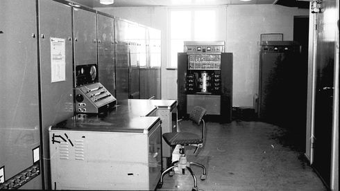 Den elektroniske regnemaskinen Frederic, fotografert på Kjeller i 1966.