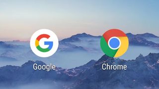 App-ikonene til Google Search og Chrome i Android.