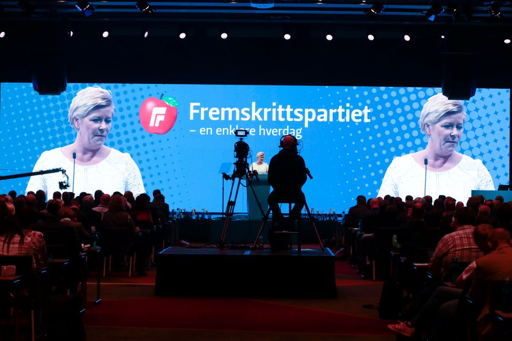 .Partileder Siv Jensen holder åpningstalen på Frp sitt landsmøte 2019