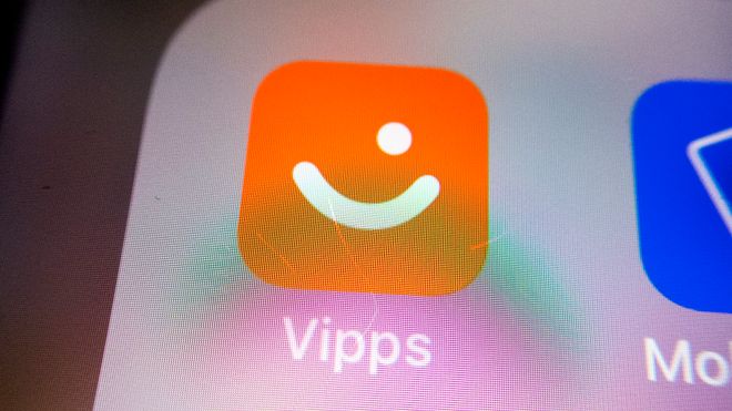 Nærbilde av Vipps-app-ikon på en mobilskjerm.