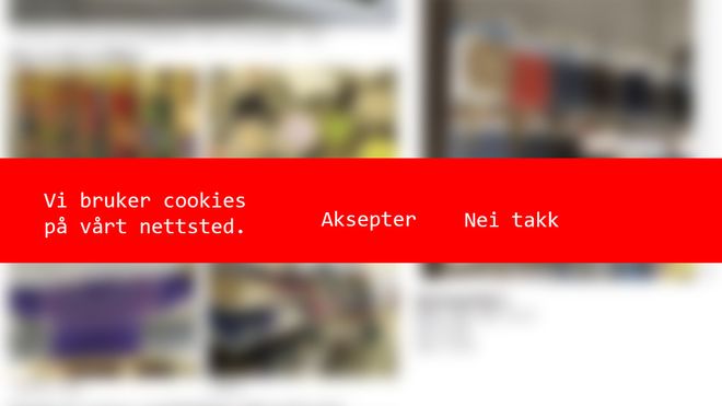 Dialog på nettsted hvor brukeren bes om å samtykke til bruken av cookies.