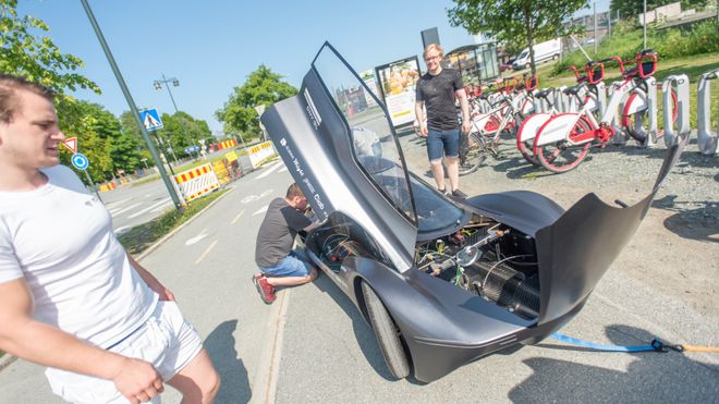 Mener dette er verdens mest energieffektive bil: Målet er å kjøre 250 kilometer på 1 kWh