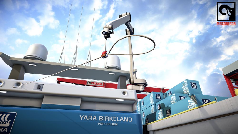 MacGregor i Kristiansand og Arendal skulle opprinnelig utvikle en robot for montering av bygningsplater. Det første kommersielle produktet blir i stedet en fortøyningsrobot.