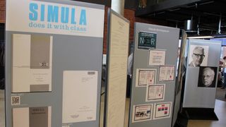 Utstillingen ved Institutt for informatikk, UiO, i forbindelse med 50-årsjubileet til Simula 67.