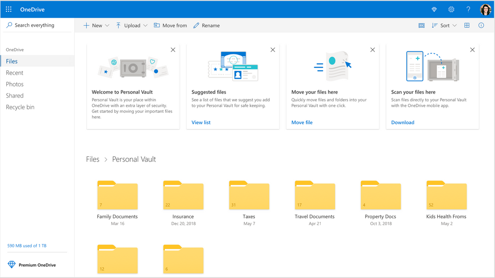 N Har Microsoft OneDrive F tt Et Personlig hvelv For De Mest