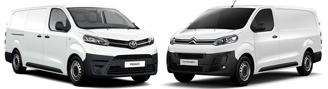 Toyota Proace og Citroën Jumpy.