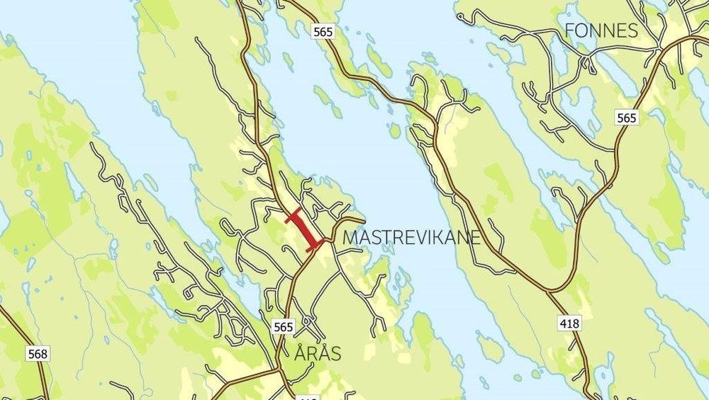 Her kommer ny gang- og sykkelvei mellom Mastrevikane og Kilestraumen i Austreheim.