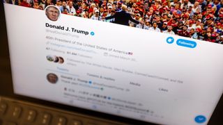 Foto av president Donald Trumps profil på Twitter, som har over 61 millioner følgere.