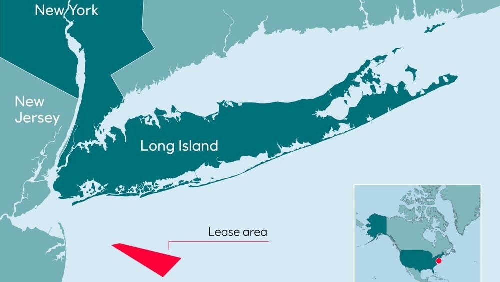 Området hvor Equinor har vunnet en havvindkontrakt med delstaten New York.