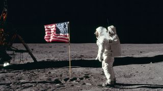 Buzz Aldrin på månen, 20. juli 1969.