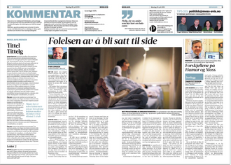 Faksimile fra lederartikkelen i Moss Avis mandag.