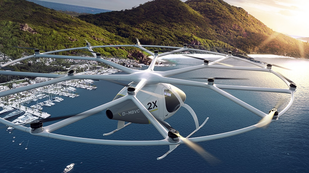 Tyske Volocopter kjemper om å bli først på markedet med en flygende taxi.