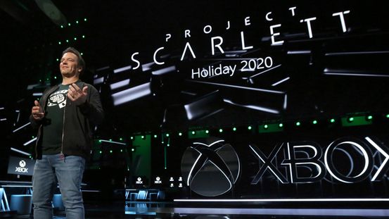 Xbox-sjef Phil Spencer gir fansen et glimt av framtiden med sitt Project Scarlett på pressemøtet Xbox E3 2019 på Microsoft Theater i Los Angeles.