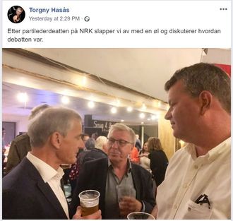 Torgny Hasås drikker øl med Ap-lederen.