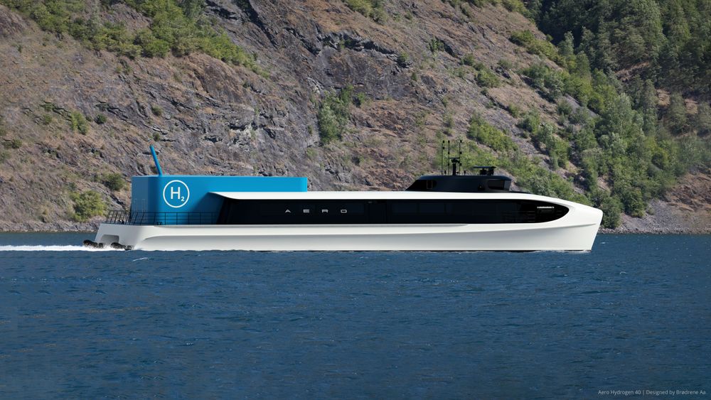 Aero 40 er konseptet til Brødrene Aa for nullutslipps hurtigbåt med brenselcelle og hydrogen.