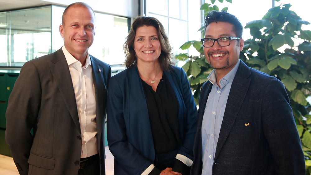 Erik Osmundsen (NG), Sonja Horn (Entra) og Daniel Kjørberg Siraj (Obos) vil øke gjenvinningsgraden i byggenæringen.
