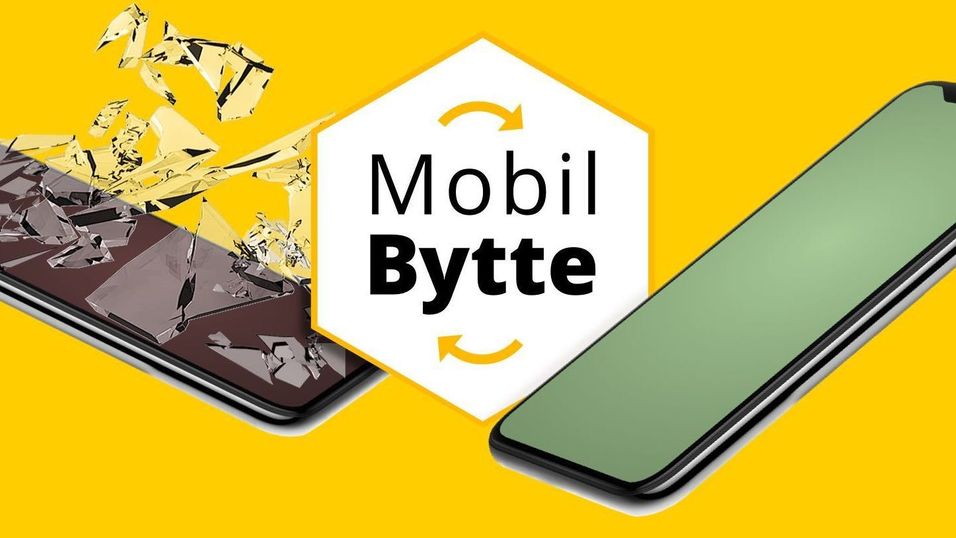 Mobilbytte er navnet på Ices leieordning for mobil, her illustrert med en grundig knust skjerm, som kanskje er det som må til for at et slikt tilbud skal lønne seg i det lange løp?