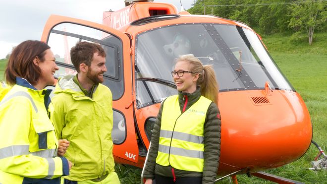 Bruker helikopter og elektromagnetisme: Reduserer boring langs nye E6